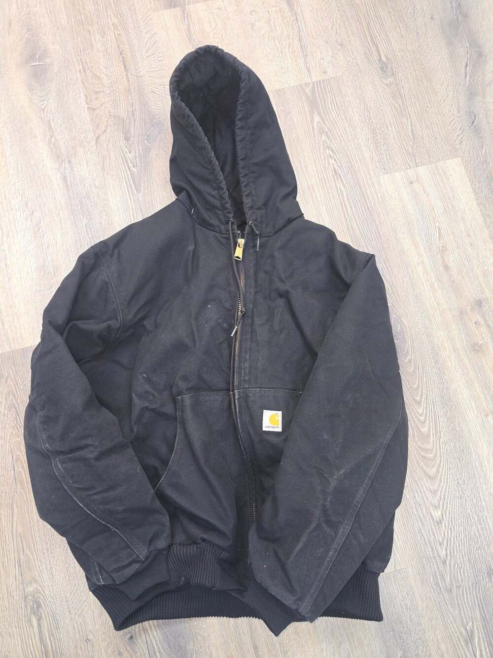 Carhartt Loose Fit Black Quilted Flannel-Lined Active Jacket OJ0140-M Size XL